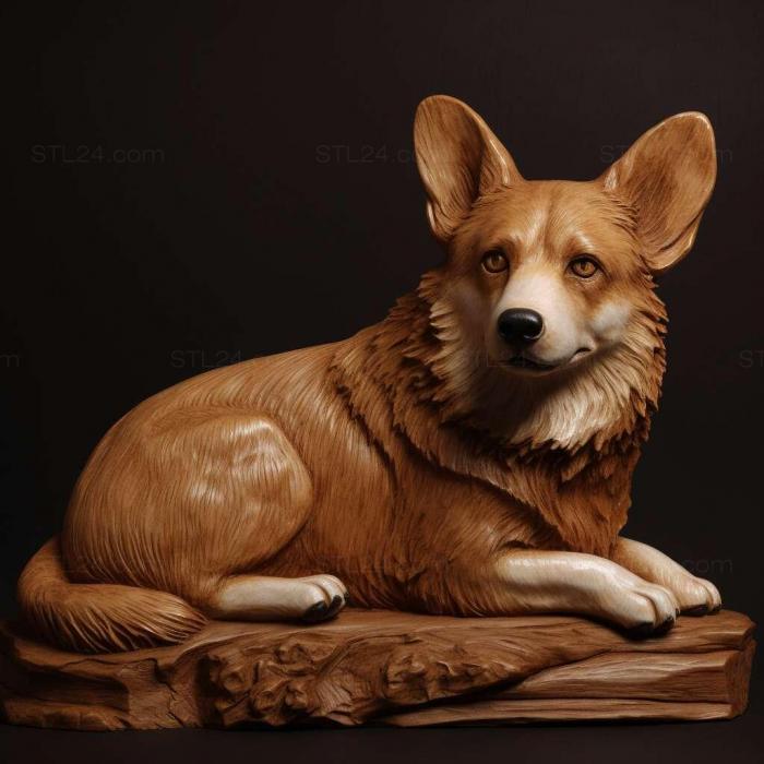 Nature and animals (Welsh Corgi dog 3, NATURE_6067) 3D models for cnc